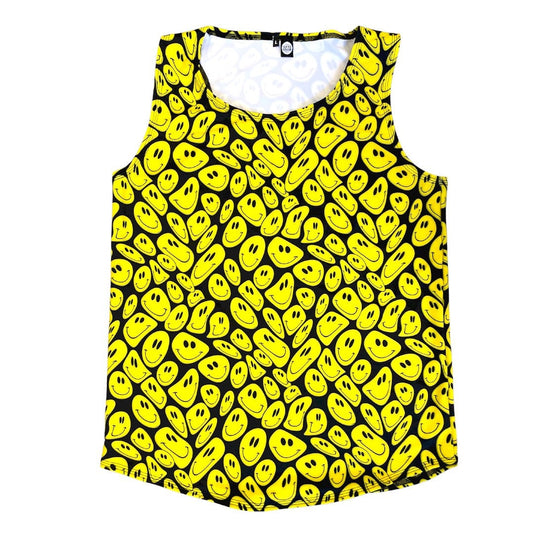 YELLOW Happy | Slim Fit Men's Rave Tank Top, Festival Shirt