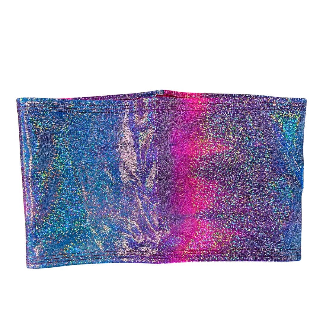 FESTIE BESTIE | Pink/Blue Holographic Tube Top, Women's Festival Top, Rave Top