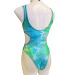 FESTIE BESTIE | Pink/Orange Holographic Aria Cut-Out Bodysuit |