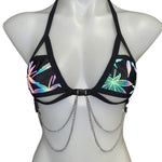 420 | REFLECTIVE | Chain Cage Top, Festival Top, Rave Top with Chains | Weed