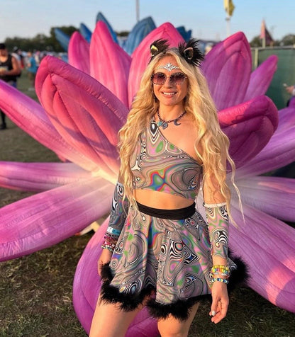 LUCID DREAMS | One Shoulder Top, Women's Festival Top, Rave Top
