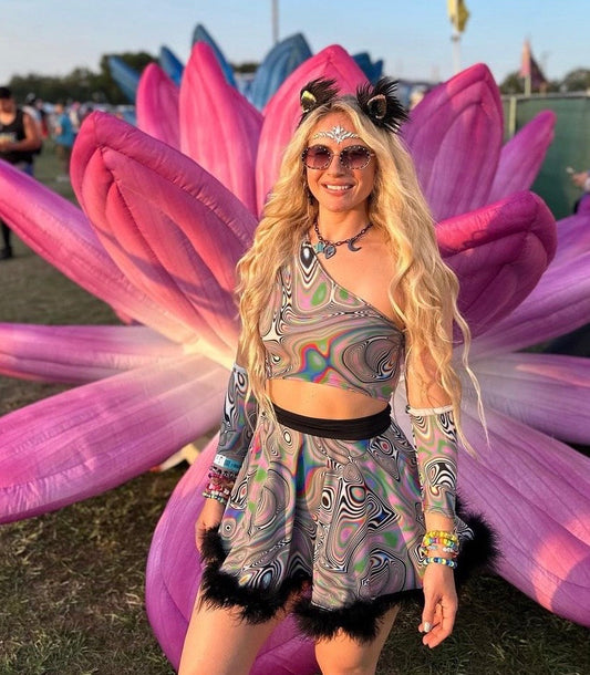 LUCID DREAMS | One Shoulder Top, Women's Festival Top, Rave Top