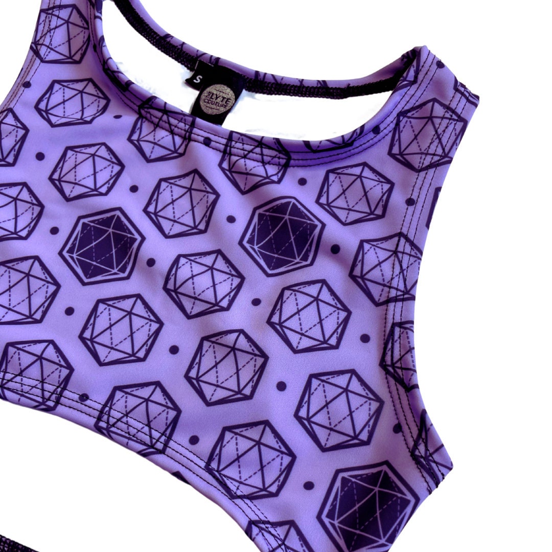 ICOSAHEDRON | Underboob Sporty Crop Top, Women's Festival Top, Rave Top