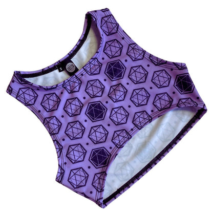 ICOSAHEDRON | Underboob Sporty Crop Top, Women's Festival Top, Rave Top