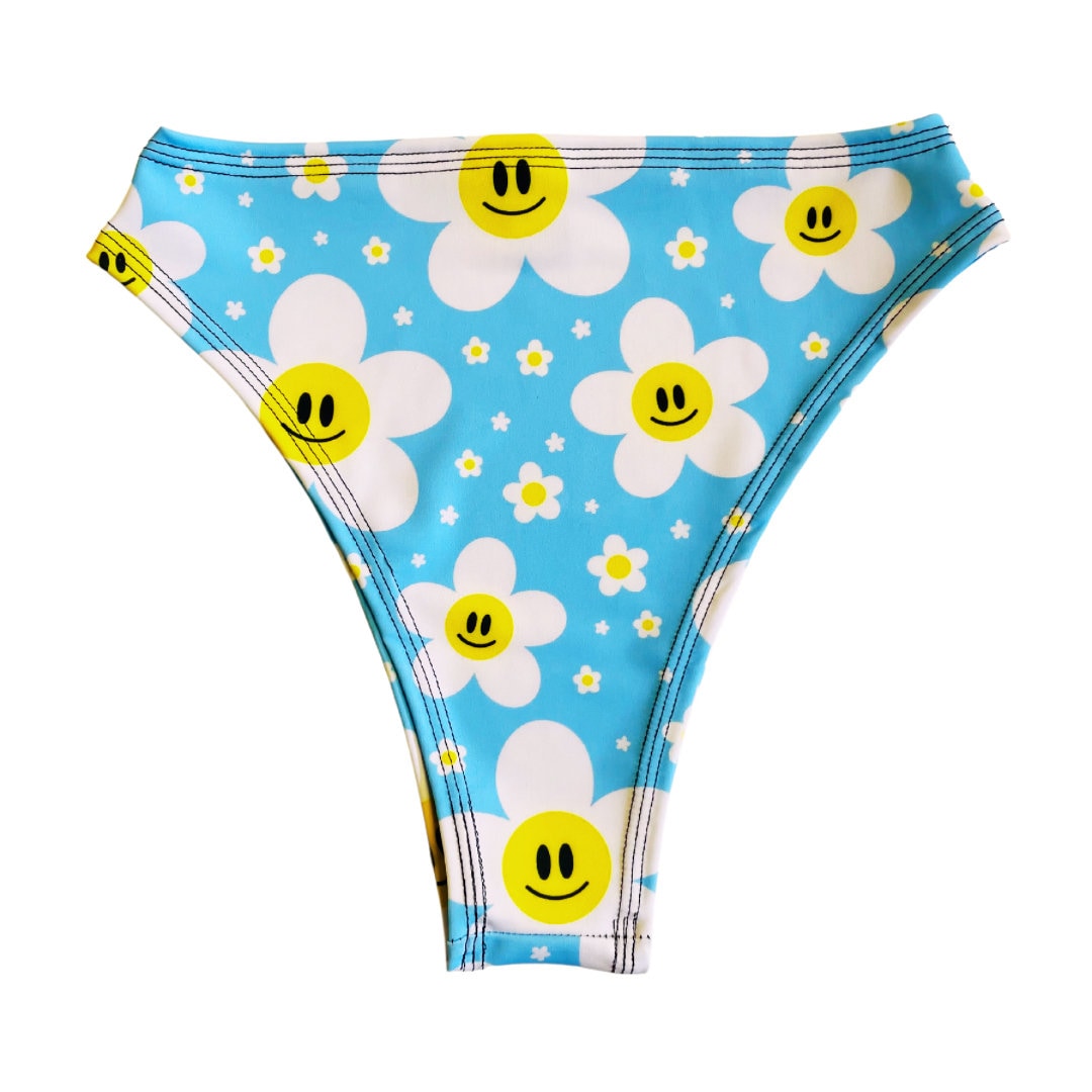 HAPPY DAISY | Ready to Ship | High Waisted High Cut Bottoms, Festival Bottoms, Rave Bottoms, Lost Lands Rave Outfit
