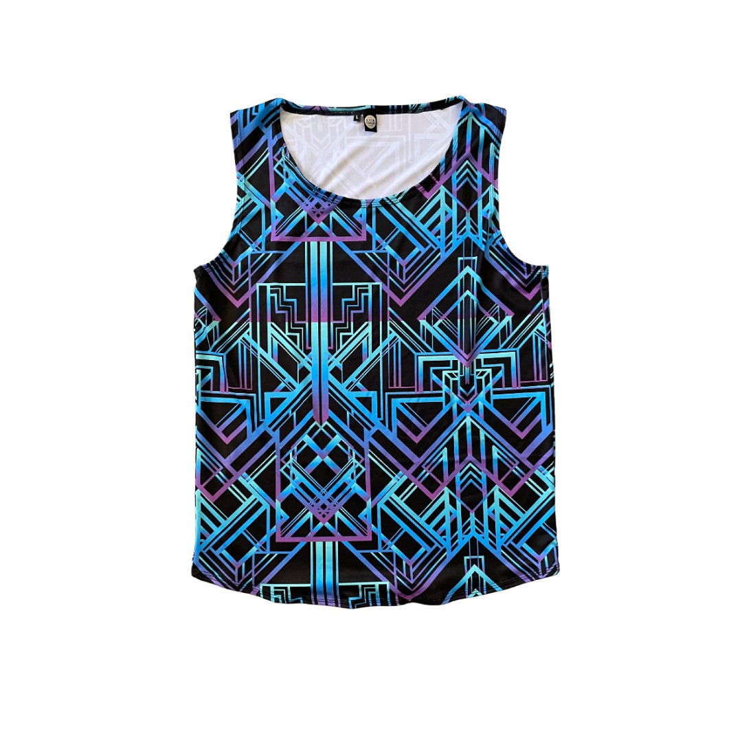 ALL NIGHTER | Slim Fit Men's Rave Tank Top, Festival Shirt