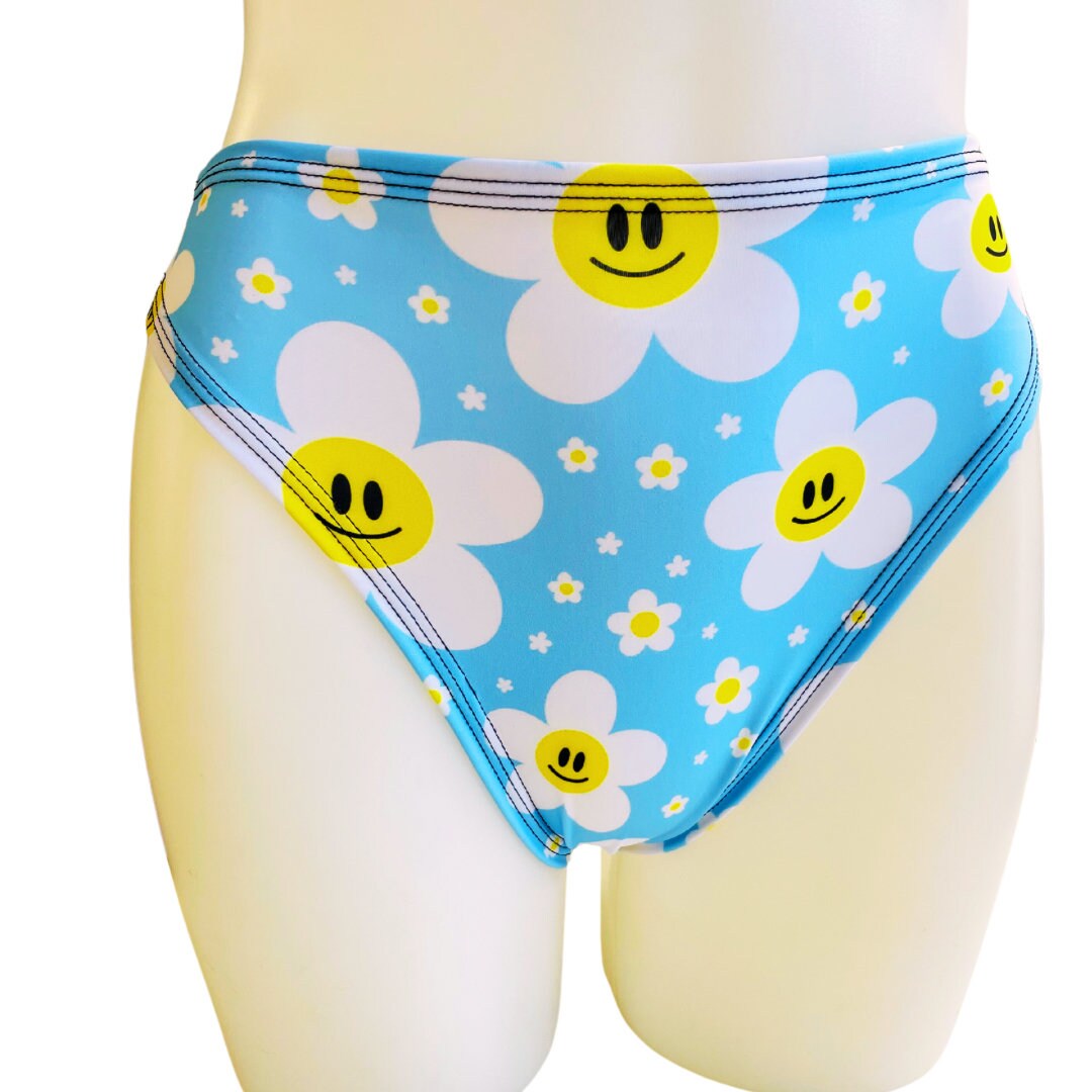 HAPPY DAISY | Ready to Ship | High Waisted High Cut Bottoms, Festival Bottoms, Rave Bottoms, Lost Lands Rave Outfit