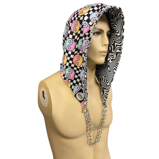 HARMONY CHECK Reversible Hood With Chain