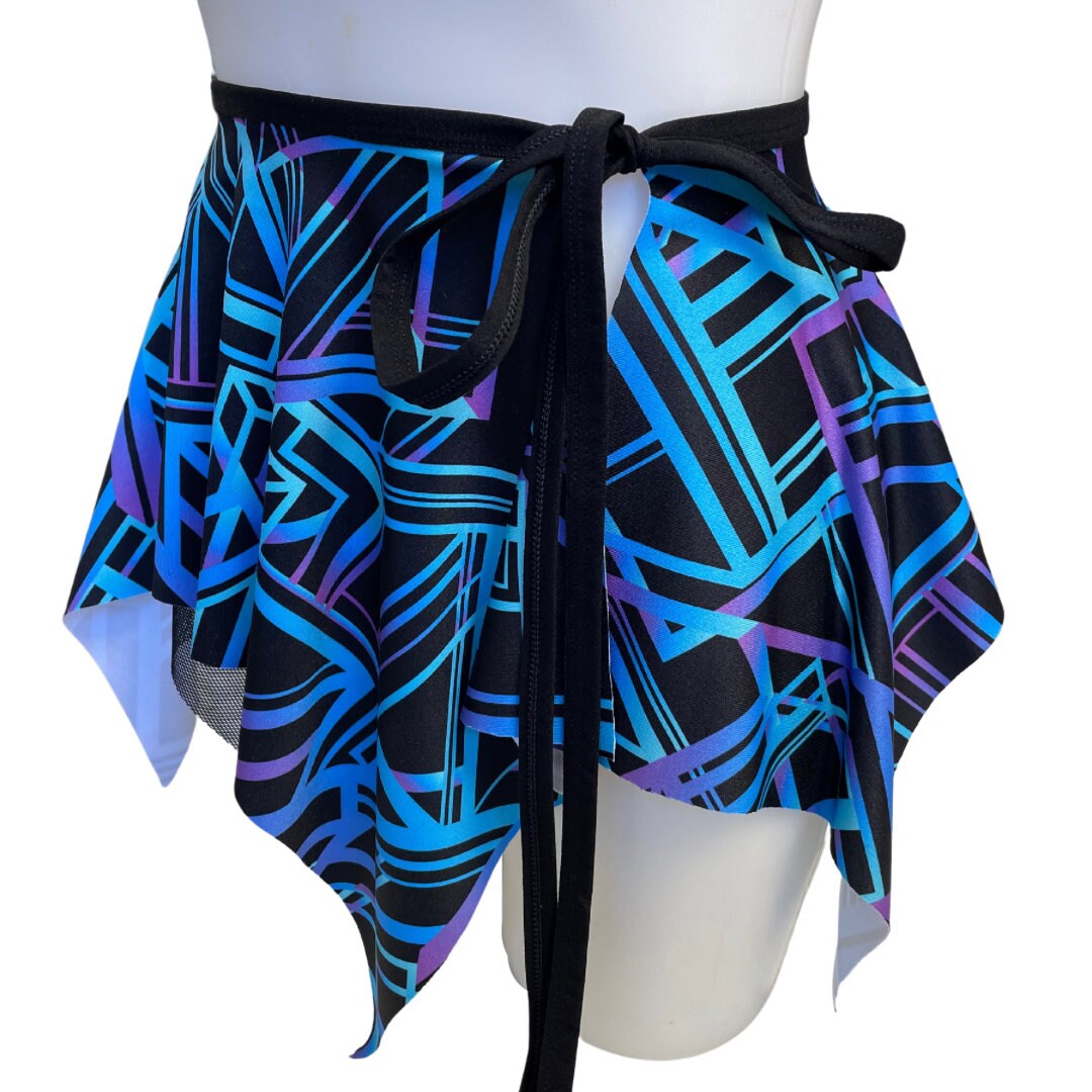 ALL NIGHTER | Asymmetrical Double layer Tie Skirt, Rave Skirt, Festival Bottom