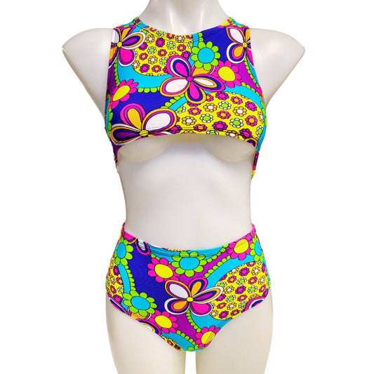 STRAWBERRY FIELDS | Underboob Sporty Crop Top, Women's Festival Top, Rave Top