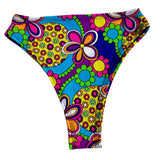 STRAWBERRY FIELDS  | High Waisted High Cut Bottoms, Festival Bottoms, Rave Bottoms, Black Rave Outfit