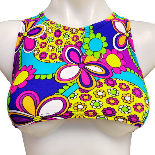 STRAWBERRY FIELDS | Underboob Sporty Crop Top, Women's Festival Top, Rave Top