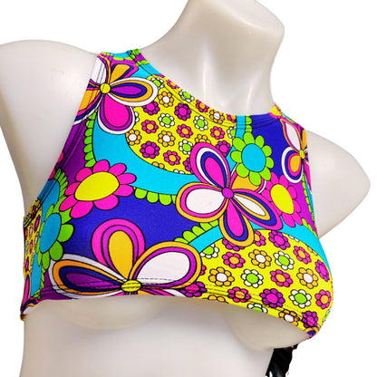STRAWBERRY FIELDS | Underboob Sporty Crop Top, Women's Festival Top, Rave Top