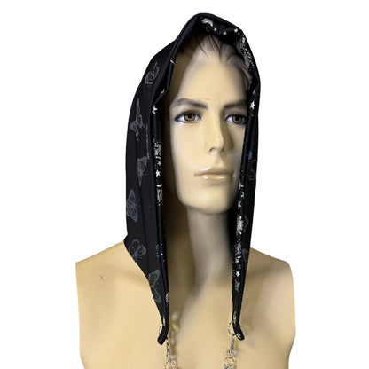 REFLECTIVE HOOD | Reflective Butterfly/ Moon and Stars | Reversible Hood With Chain