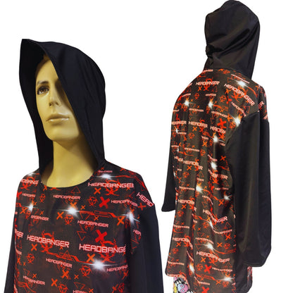 YOUNG WOOK | Size Large | Men's Rave Tshirt Festival Shirt | Hooded | Hoodie Shirt | Mid Sleeve | One of a Kind | Ready to Ship | Headbanger