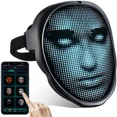 Uploading a photo from your phone to the Full Face Programmable LED Mask