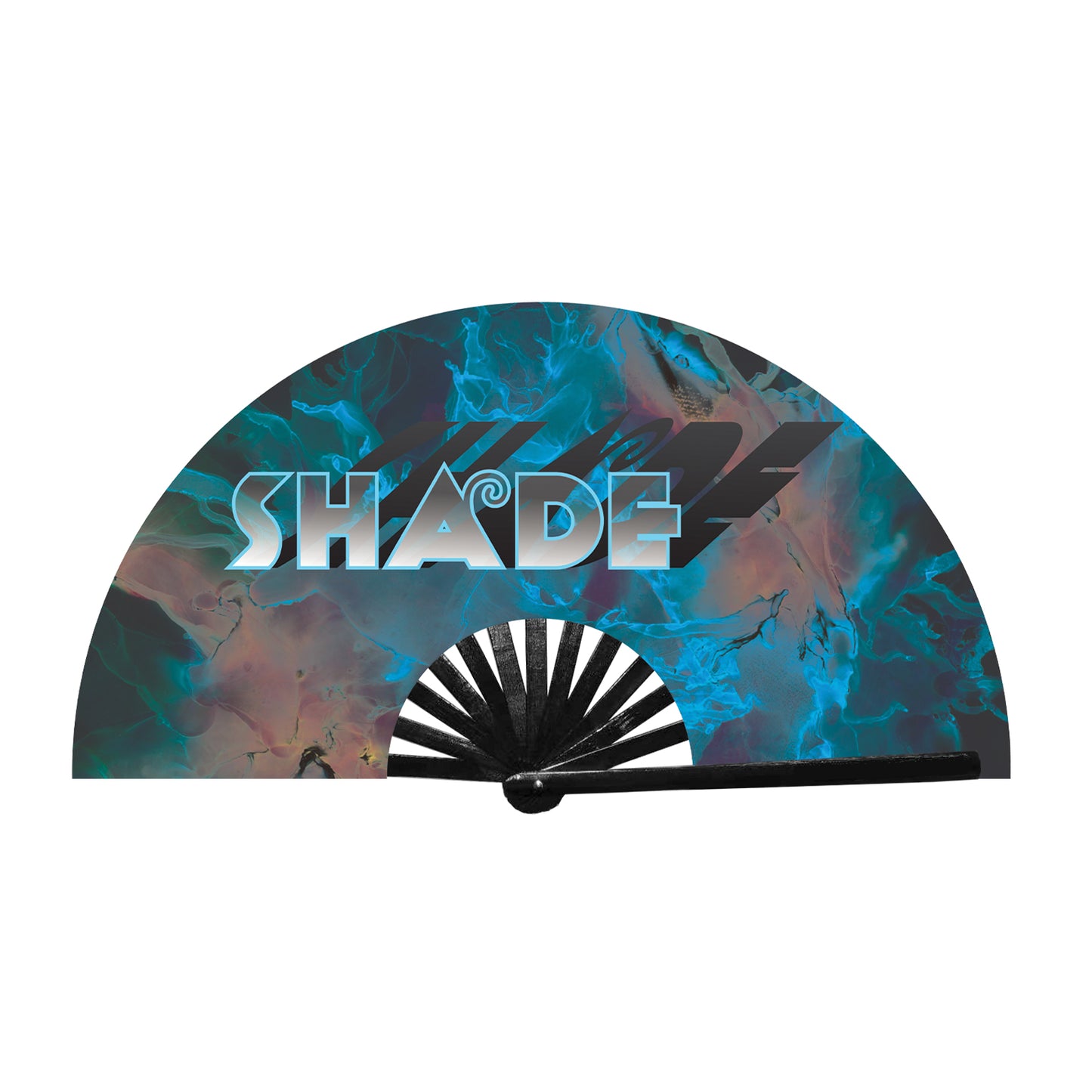 Custom hand fan with shade design on it