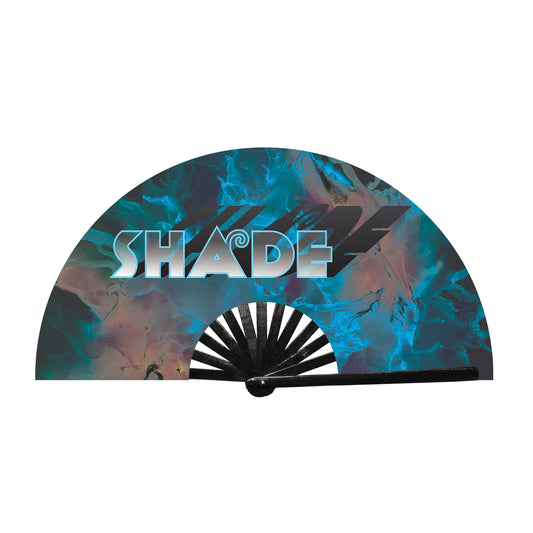 Custom hand fan with shade design on it