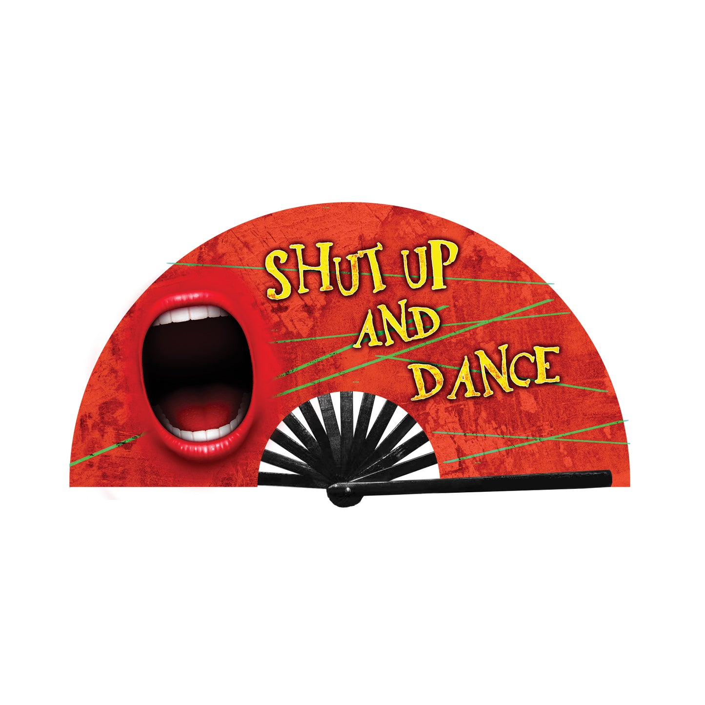 Shut up and dance hand held fan