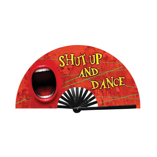 Shut up and dance hand held fan